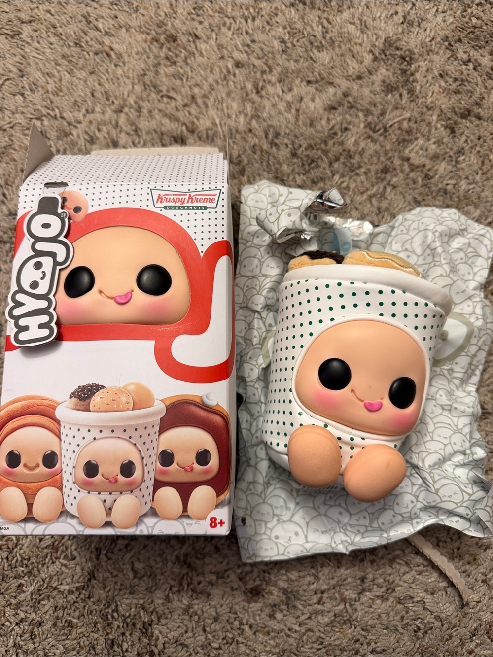 Hyojo Krispy Kreme Doughnut Hole Ultra Rare Plush Vinyl Face Bag Charm